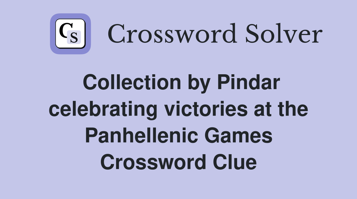 Collection by Pindar celebrating victories at the Panhellenic Games